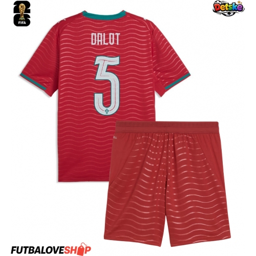 Dres Portugalsko Diogo Dalot #5 Domáci pre deti MS 2026 Krátky Rukáv (+ trenírky)